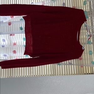 Red kinda crop knit sweater